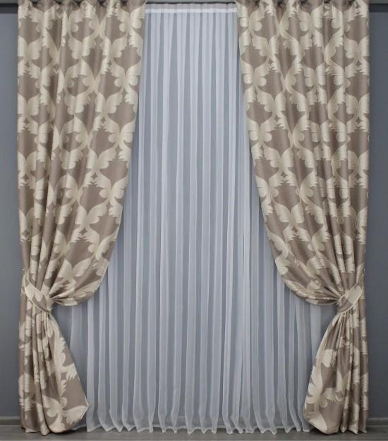 Шторы лен 1,5х2,75 м 2 шт. Капучино/Бежевый (1359ш) Шторы лен 1,5х2,75 м 2 шт. Капучино/Бежевый (1359ш)