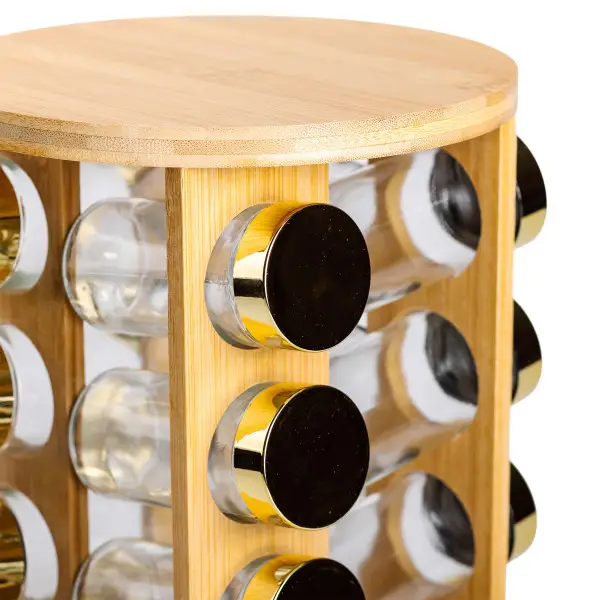 Набір ємностей для спецій YIWU на дерев'яній підставці 16 баночок по 110 мл Прозорий (147-107-HP-1367) - фото 8