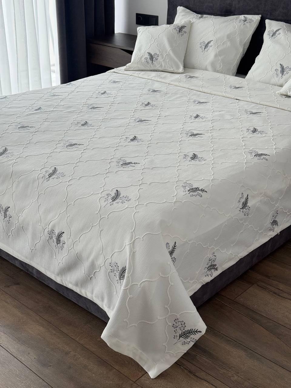 Покрывало Барокко №7 хлопок 260х250 см Молочный (55677-7-260x250cm) - фото 5