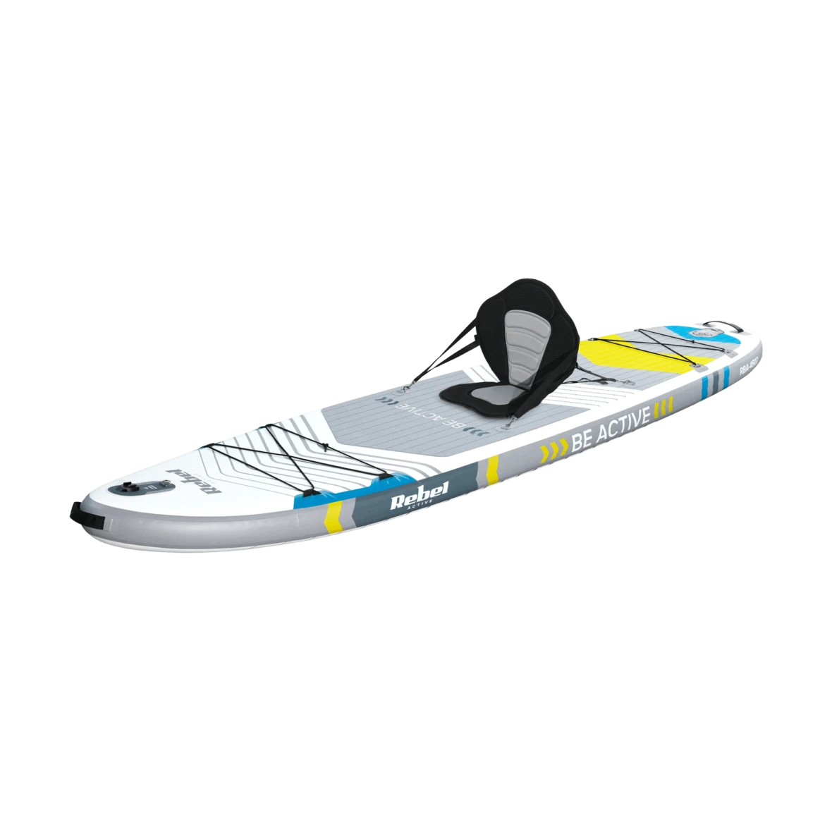 SUP-дошка надувна Rebel Active RBA-4507-WH з веслом/сидінням каяка/насосом335х84х15 см до 170 кг White