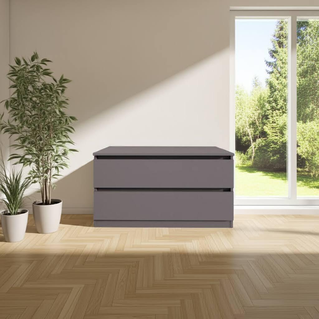 Комод MEBEX на 2 шухляди 100х40х54,4 см Сірий темний (VM2B1000DG) - фото 3 Комод MEBEX на 2 шухляди 100х40х54,4 см Сірий темний (VM2B1000DG) - фото 3