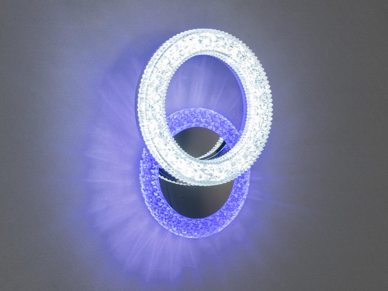 Бра LED в спальню с цветной подсветкой 2203-1HRLED-LS 22W Хром (2561148752)
