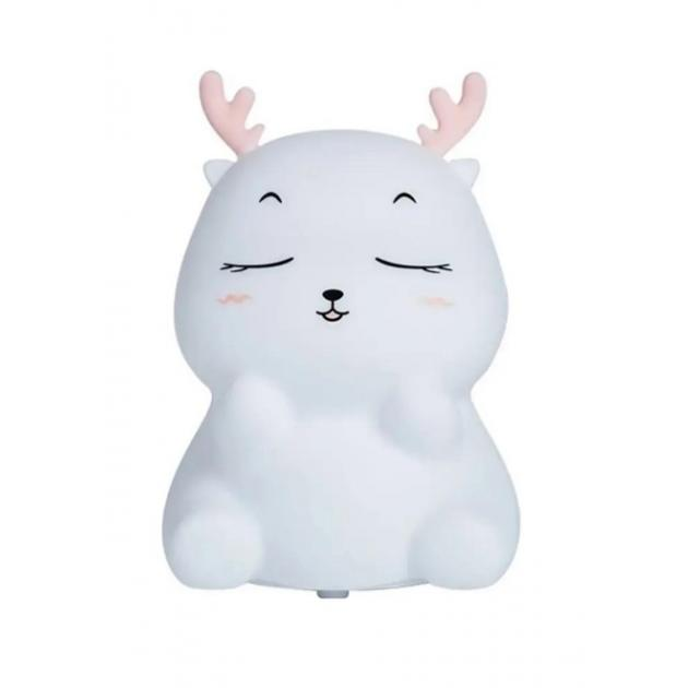 Ночник детский силиконовый Олененок портативный и таймером выключения Белый (543-25)