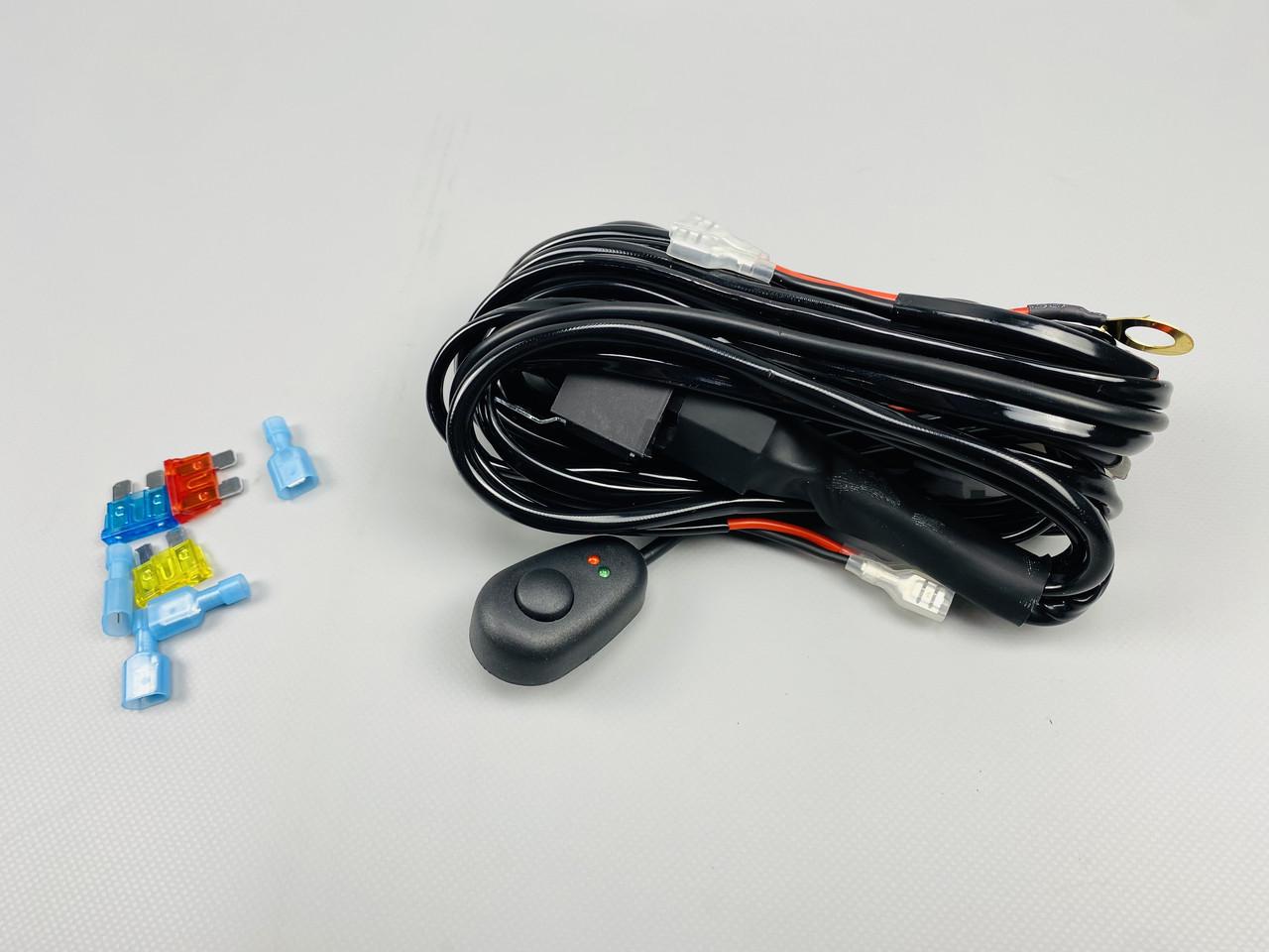 Комплект проводки для любых led фар и led bar в сборе 0-30A 3 м кабель пульт с жгутом (2067670892)