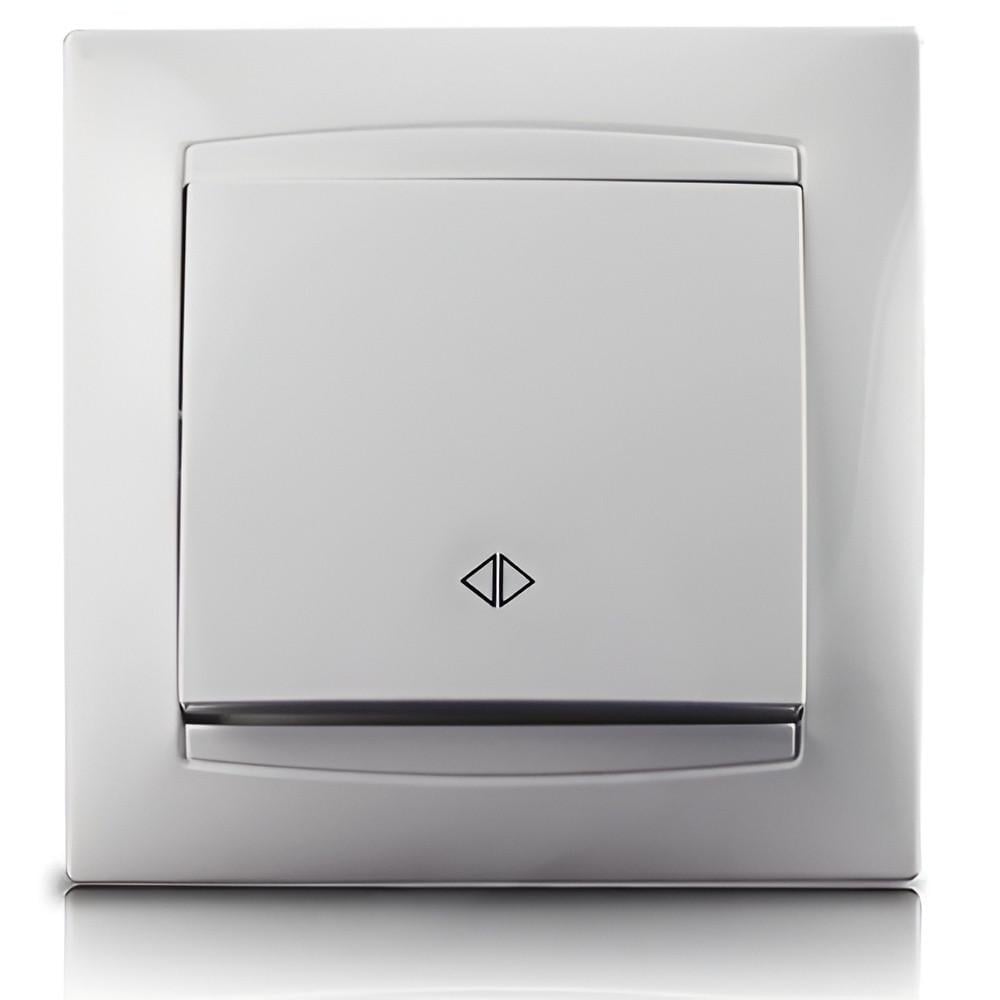 Выключатель одноклавишный Lemanso Сакура промежуточный Белый (LMR1030)