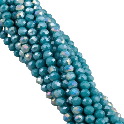 Намистини Swarovski АВ ограновування рондель непрозорий 4х3,5 мм 42 см 120 шт. Блакитний (БС4144а71)