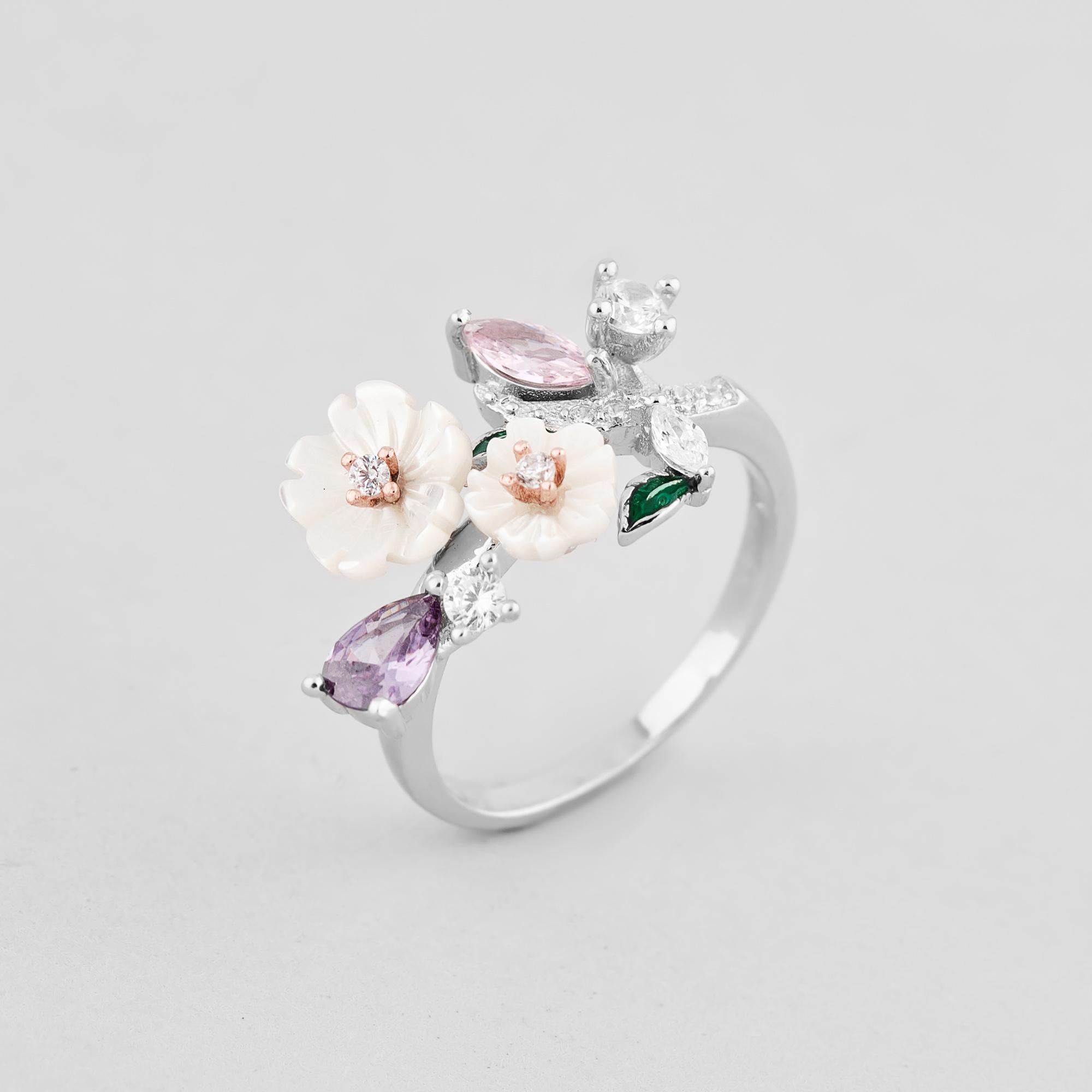 Серебряное кольцо Minimal Букет р. 17 (14725) Серебряное кольцо Minimal Букет р. 17 (14725)