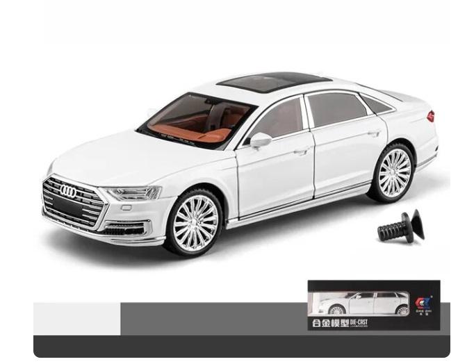 Звуковые световые эффекты Audi A8 Масштаб 1:24 21,5 см Белый - фото 10