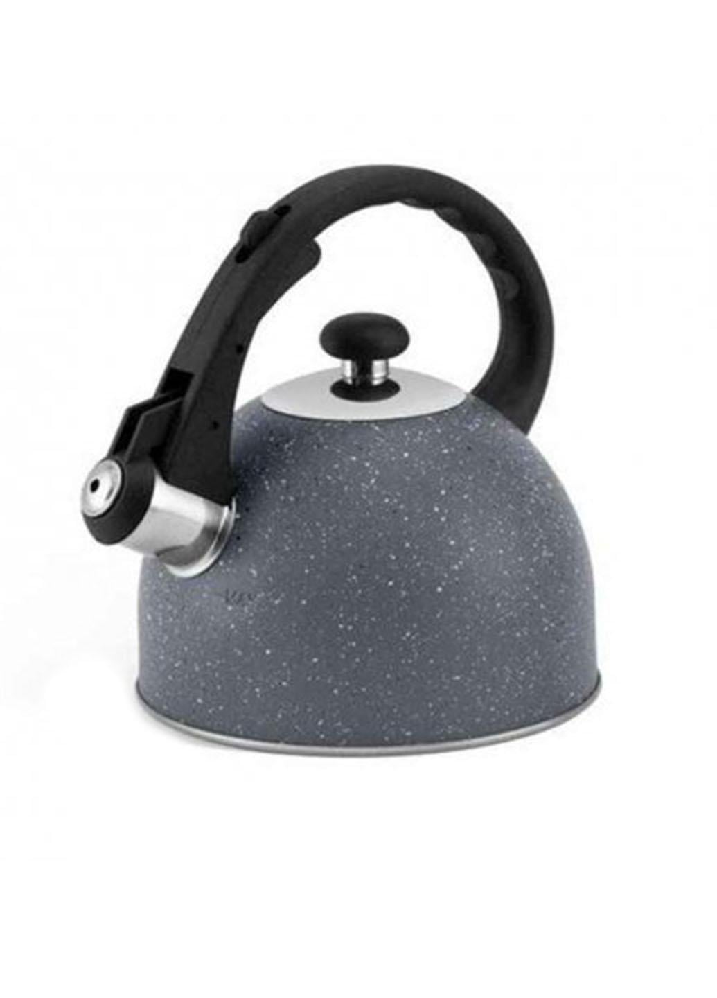 Чайник із нержавіючої сталі Edenberg зі свистком з мармуровим покриттям 1,5 л Сірий (1973)