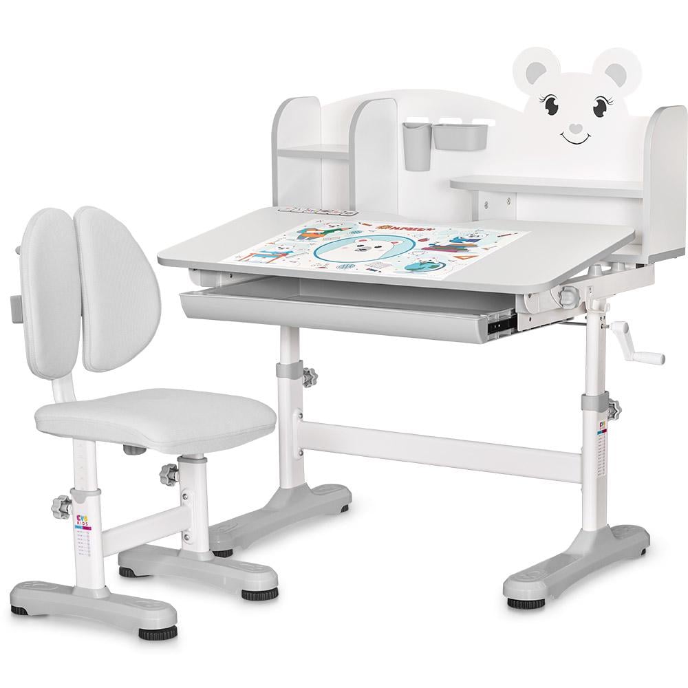 Парта дитяча шкільна Mealux BD-29 Panda XL зі стільцем Grey (BD-29 G)