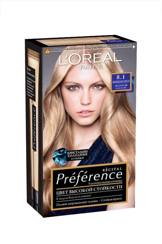 Фарба для волосся L'Oreal Paris Recital Preference 8,1 Копенгаген світло-русявий (2702)