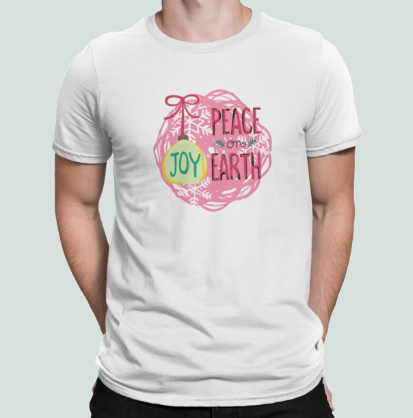 Футболка чоловіча новорічна Stedman з принтом Joy peace on earth Різдво XXL Білий (НГ35-11)