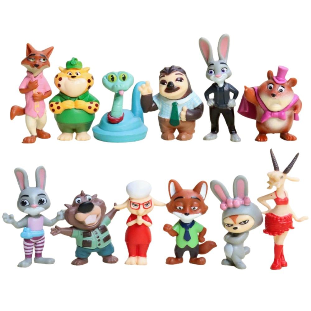 Набор фигурок 12в1 из м/ф Зверополис 2 Змеиная история Зоотопия 5-8 см Zootopia Snake Story