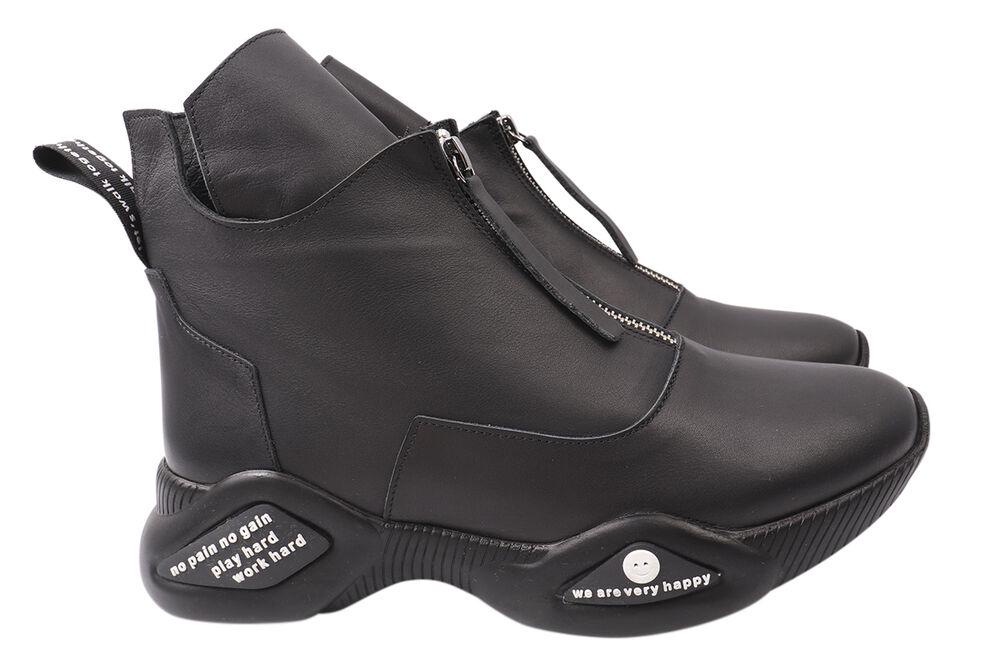 Ботинки женские Molly Bessa из кожи на низком ходу р. 38 Черный (246-21DHS)