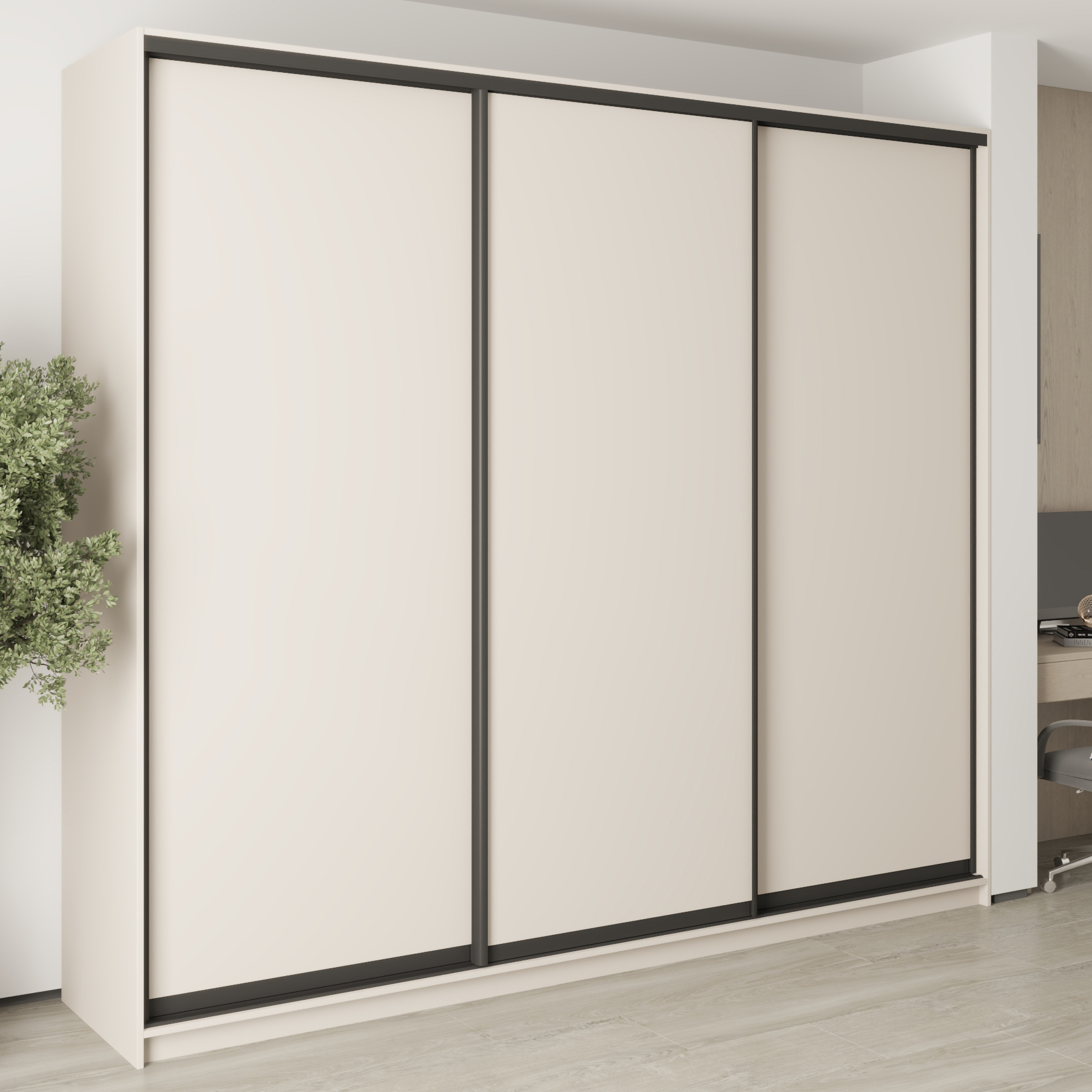 Шкаф-купе трехдверный Mebel Star Комбо BG MBS-9487 270х60х240 см Кашемир (1009476)
