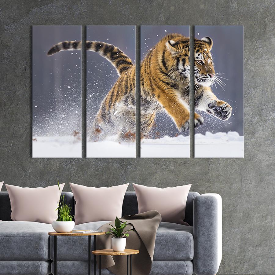 Модульная картина на холсте Полиптих Могучий большой тигр 89x53 см (170-41) Модульная картина на холсте Полиптих Могучий большой тигр 89x53 см (170-41)