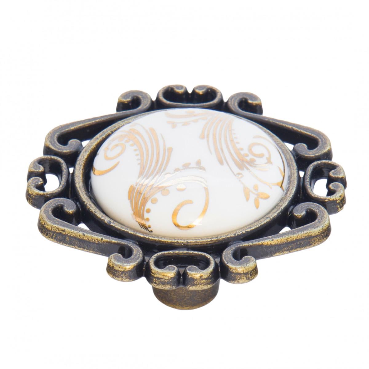 Ручка OZKM Peri 6108-08/109 Бронза/Гвоздика/Золотой рисунок