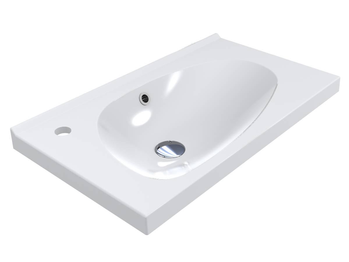 Умывальник Miraggio TITANIA с литого мрамора глянцевый Белый (83900)