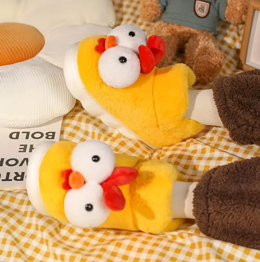 Тапочки игрушки мягкие и теплые домашние в виде Цыпленка р. 38-39 - фото 4