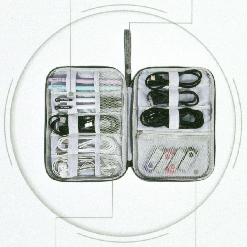 Косметичка-органайзер для зарядок и проводов дорожная 23х16х2,5 см (R32838) - фото 3 Косметичка-органайзер для зарядок и проводов дорожная 23х16х2,5 см (R32838) - фото 3