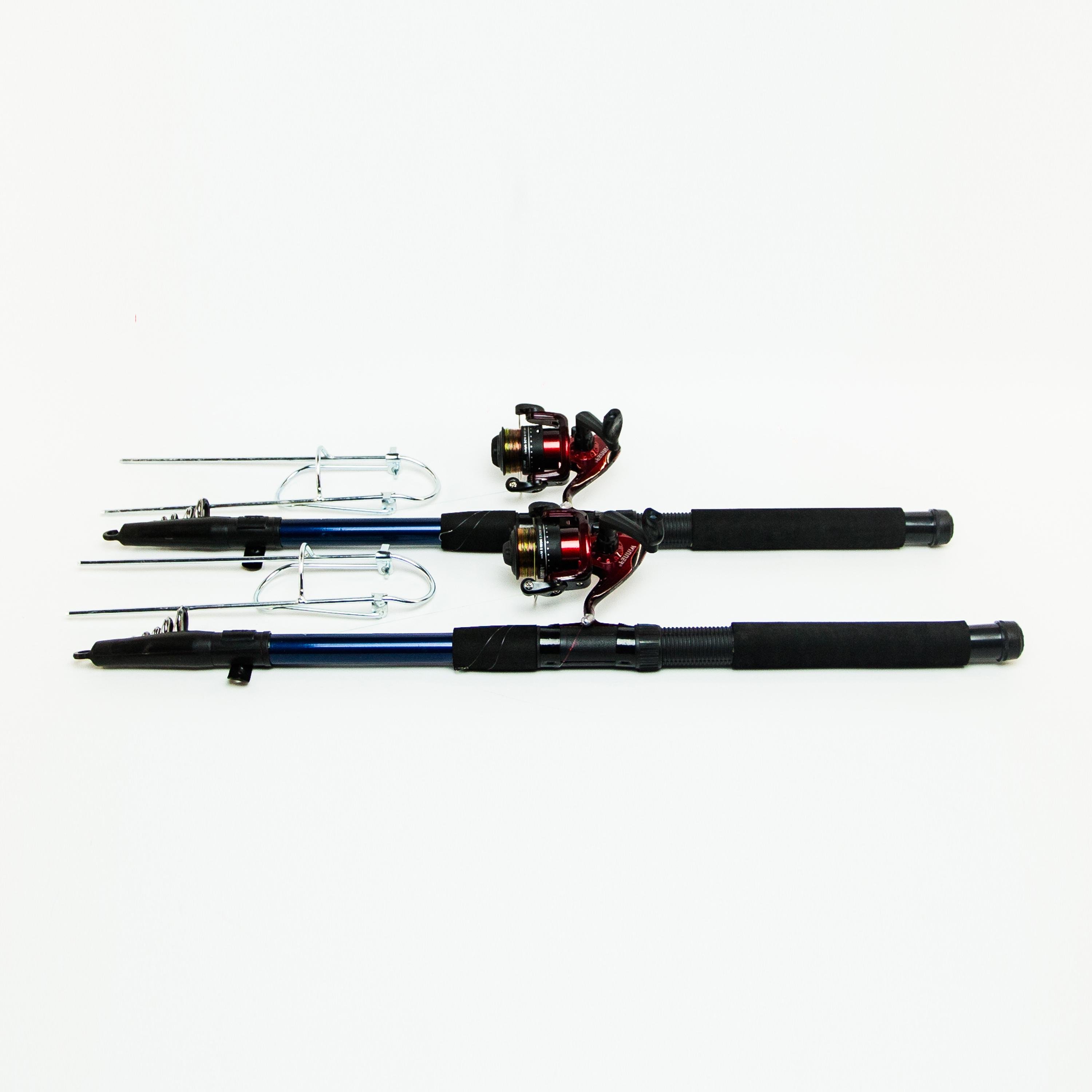Вудки далекого закидання 3 м 2 шт. у зборі з котушкою + підставки