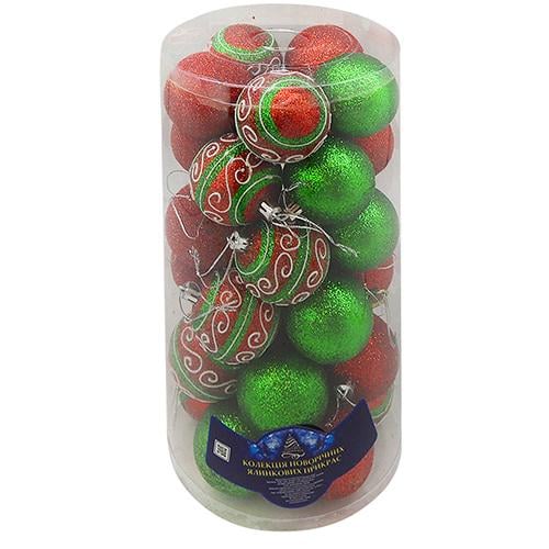 Елочные новогодние шарики Магические 88308-7 пластиковые 7 см 30 шт. (582823)