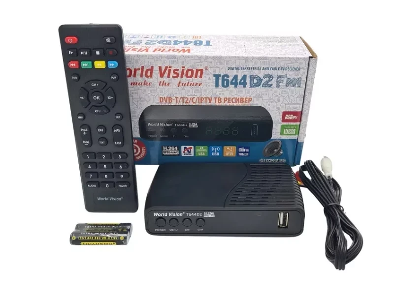 Комплект World Vision T644D2 FM з Wi-Fi USB антеною та HDMI кабелем 1 м - фото 9