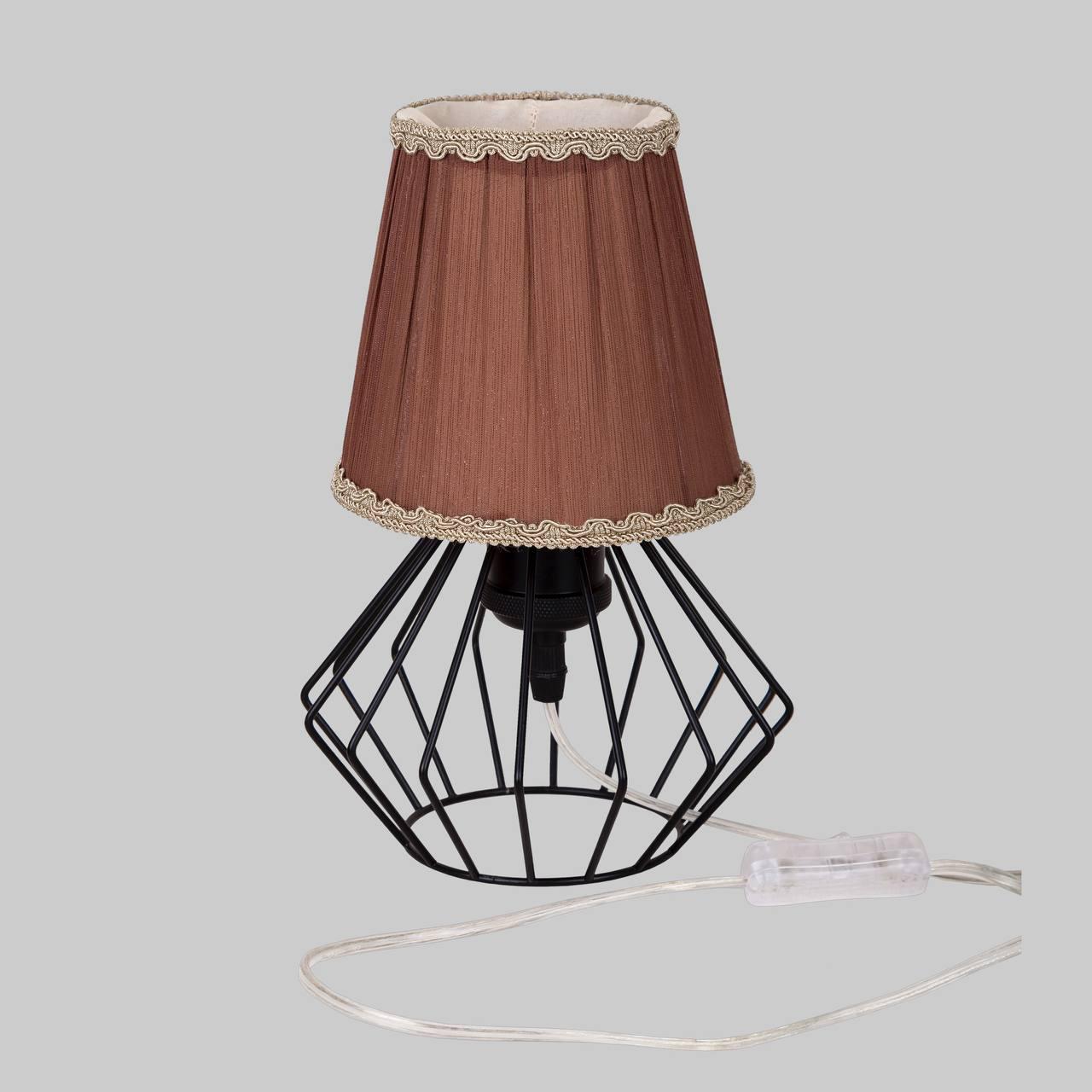 Лампа/нічник настільна з абажуром Коричневий (56-T108F04 BK+BR) - фото 1