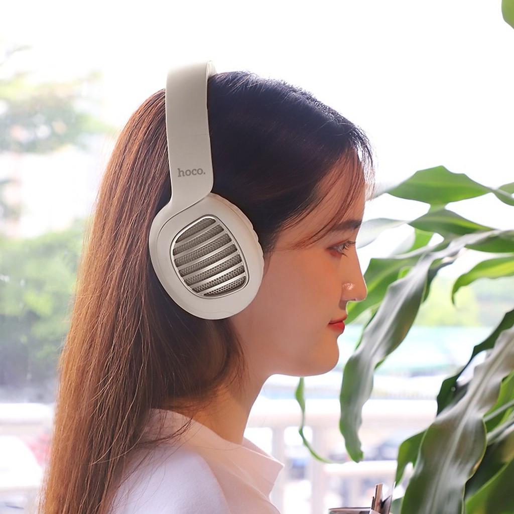 Навушники бездротові Hoco Bluetooth накладні з мікрофоном радіо та картою пам'яті Білий (W23) - фото 5