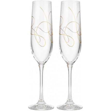 Бокалы для шампанского Bohemia Viola String 190 мл 2 шт. (40729/190/QH013)