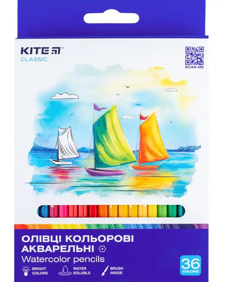 Олівці кольорові акварельні KITE Classic 36 кольорів