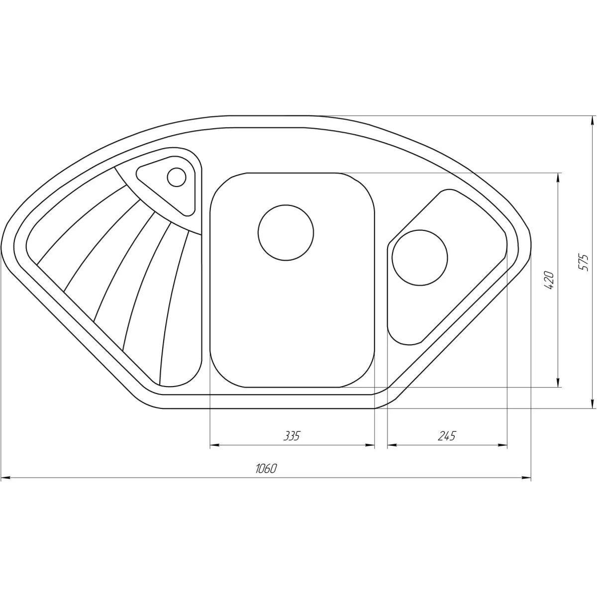 Мойка гранитная Bretta Alweus 1060х575х190 Мокко - фото 7