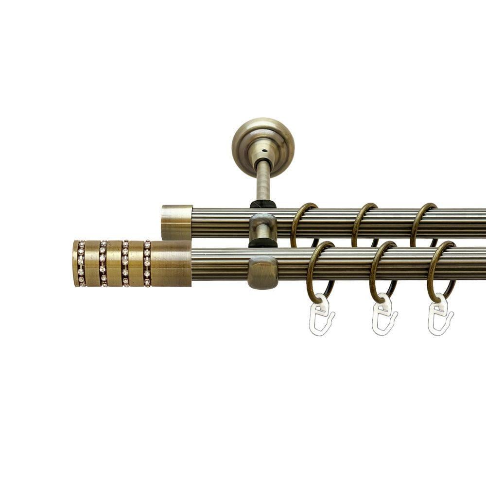 Карниз Orvit Барамелла двухрядный рифленый 19/19 мм 200 см Антик (00-00022062)