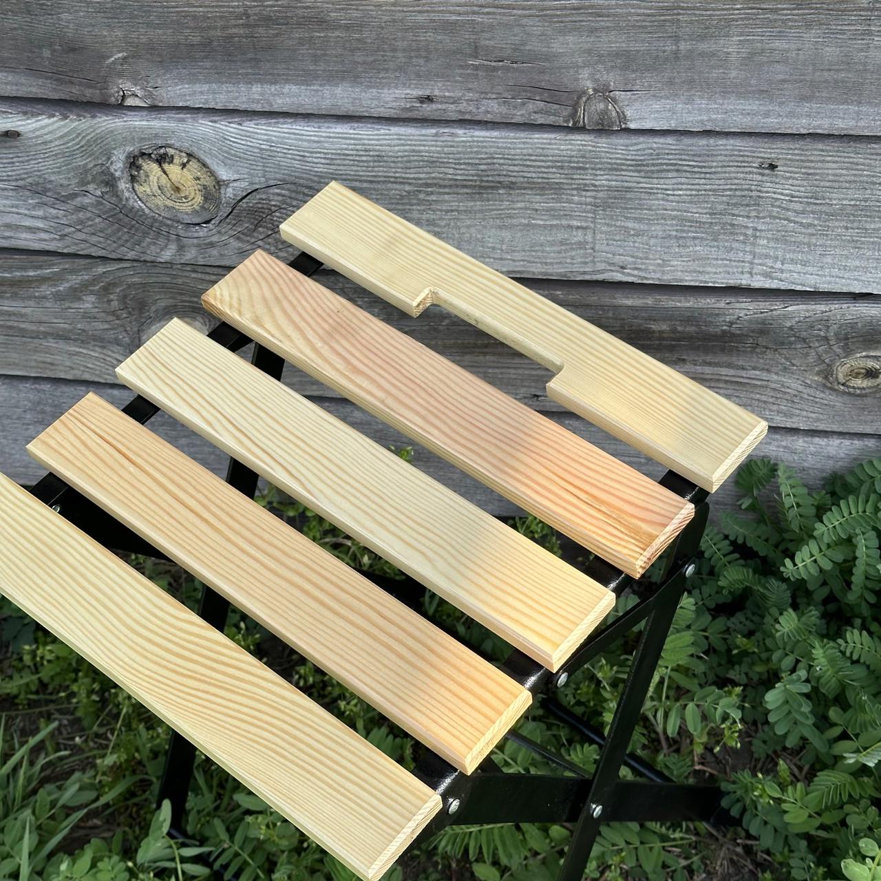 Табурет садовий розкладний дерев'яний з металевим каркасом до 120 кг 38,2х36,2х45,5 см Дерево з чорним (14-17-4090710100516) - фото 4 Табурет садовий розкладний дерев'яний з металевим каркасом до 120 кг 38,2х36,2х45,5 см Дерево з чорним (14-17-4090710100516) - фото 4