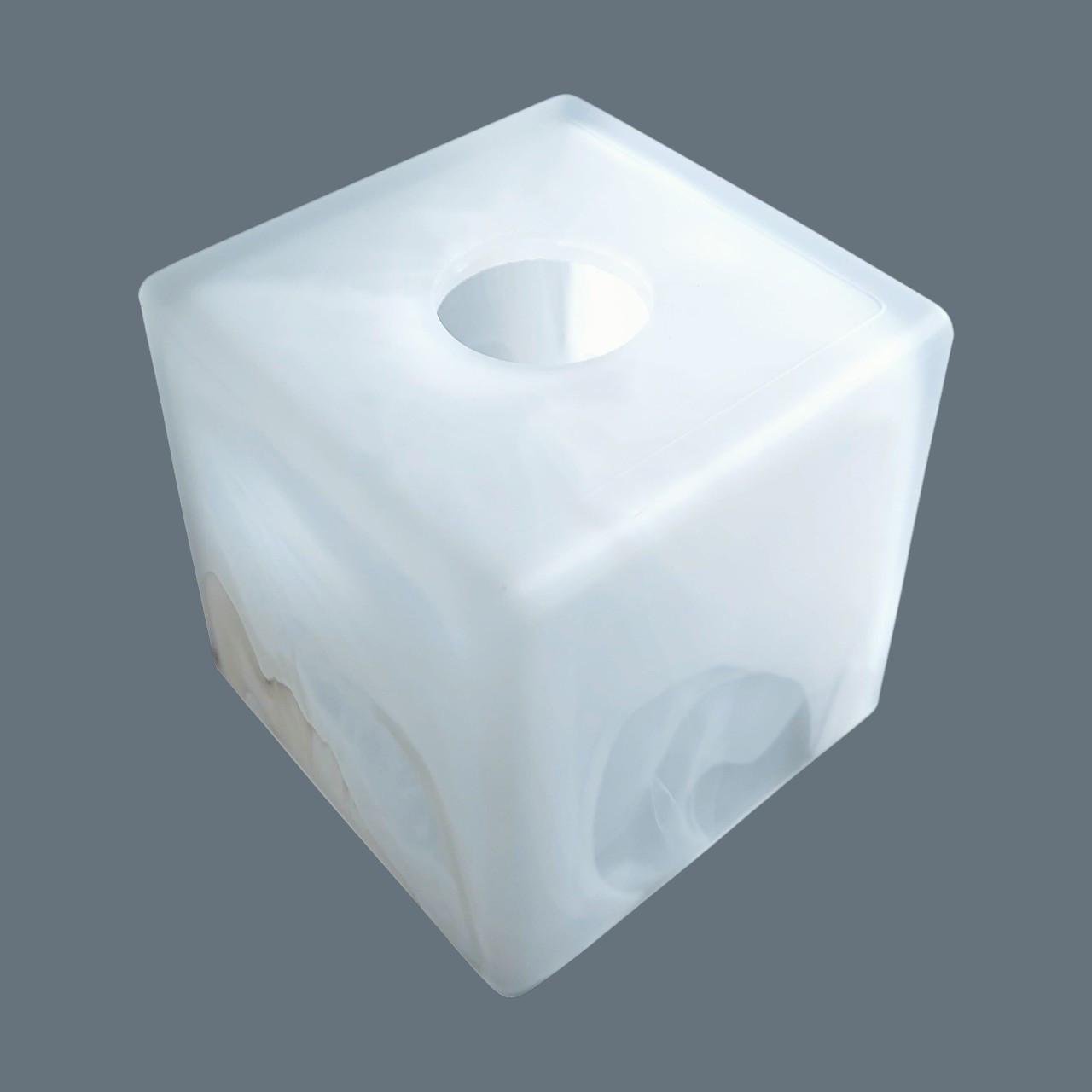 Плафон стеклянный 10х10 см Е27 Белый мраморный