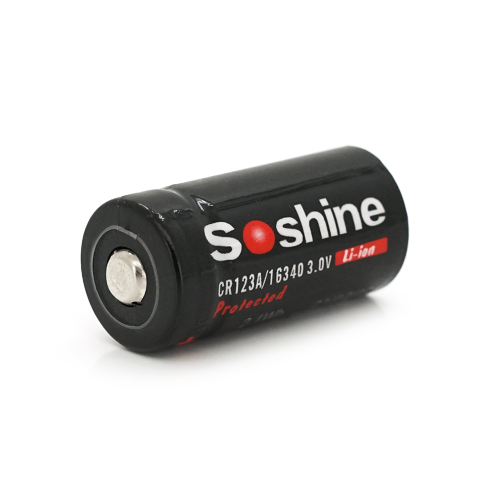Акумулятор 16340/CR123 Li-Ion Soshine 16340P-3,0-700 Protected 700 mah 3,0V Black (YUT_V9557)