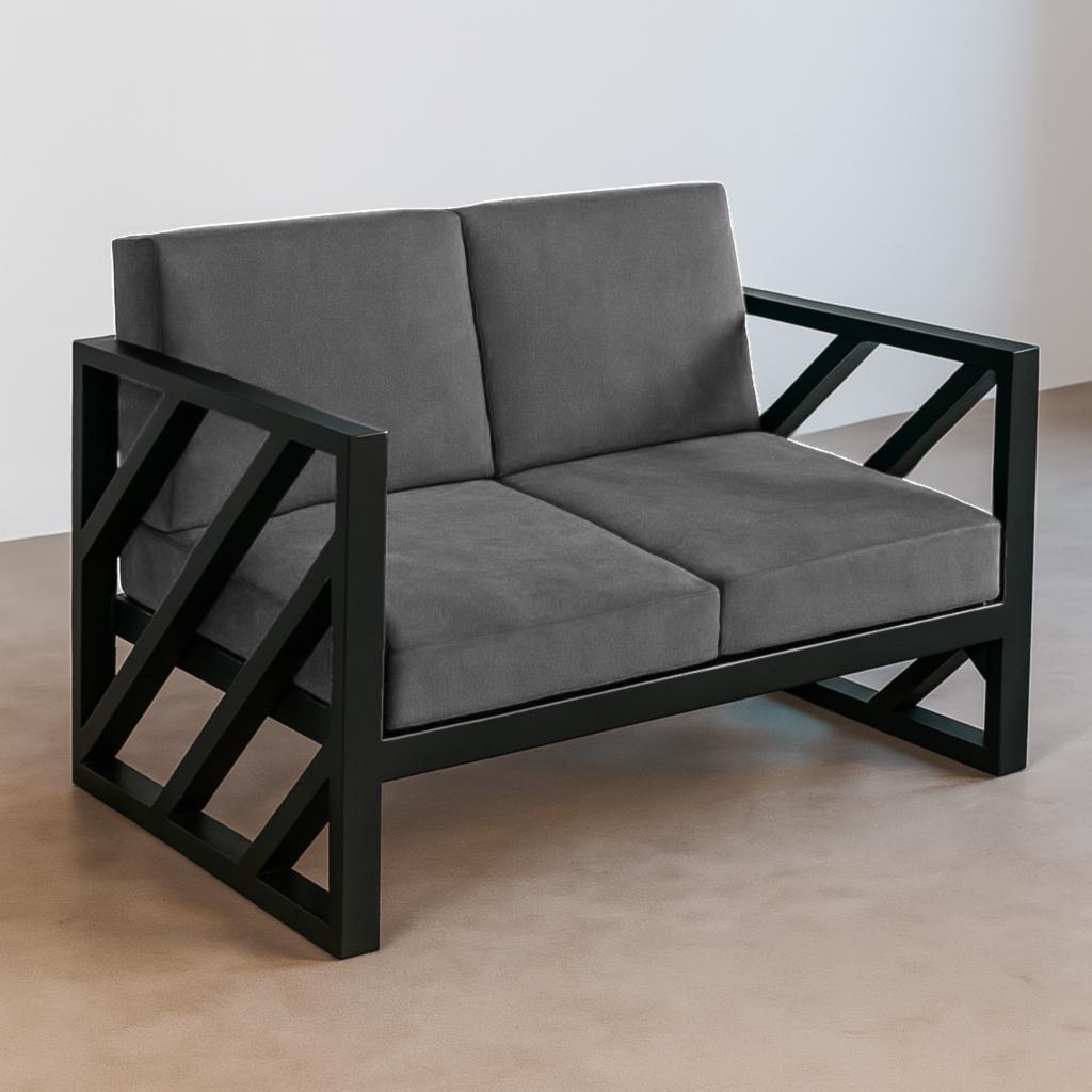 Диван металлический Tobi Sho Гранд/DV4 с подушками 750х1600х700 мм велюр Светло-серый/29 (DV40514)