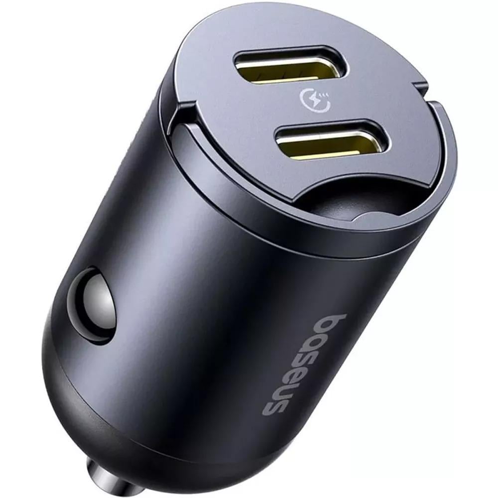 Автомобільний зарядний пристрій BASEUS Tiny Star Mini Car Charger 2xType-C 30W Black