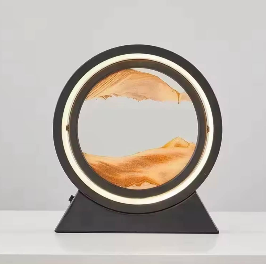 Ночник LED Sand Art Lamp с подсветкой из подвижного песка и аккумулятором Black/Orange (2835816699)