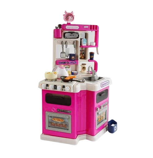Игрушечная кухня с звуком/световыми ефектами/подачей воды и парогенератором Розовый (157215-1) Игрушечная кухня с звуком/световыми ефектами/подачей воды и парогенератором Розовый (157215-1)