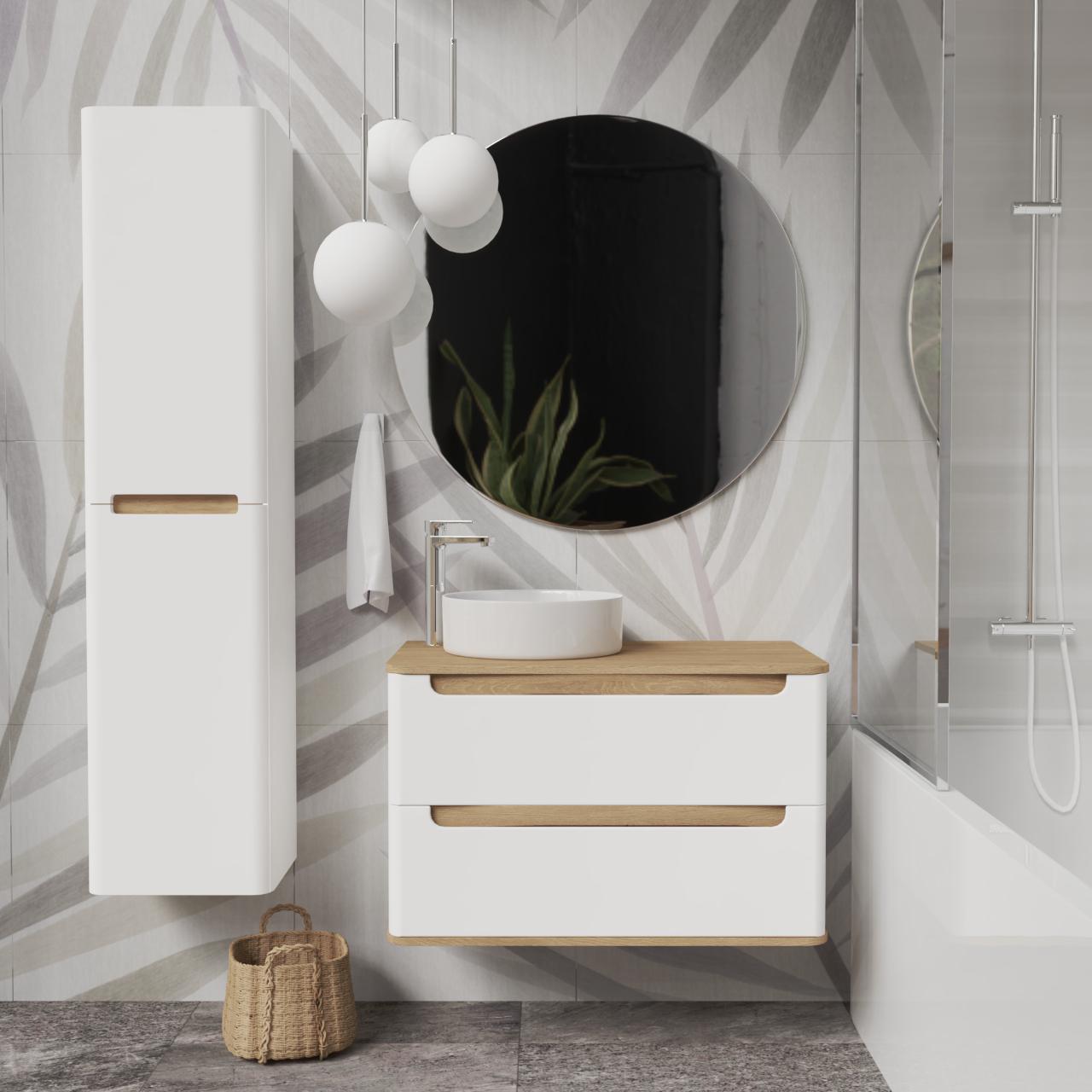 Пенал подвесной MVK Vostok Terra 40 B1 левый эмаль 400х300х1600 мм Белый матовый (tr140lwh) - фото 4