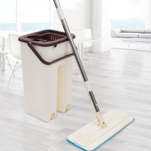 Швабра лентяй с ведром Scratch Cleaning Mop Midium 00087/M 30 с отжимом и складной ручкой