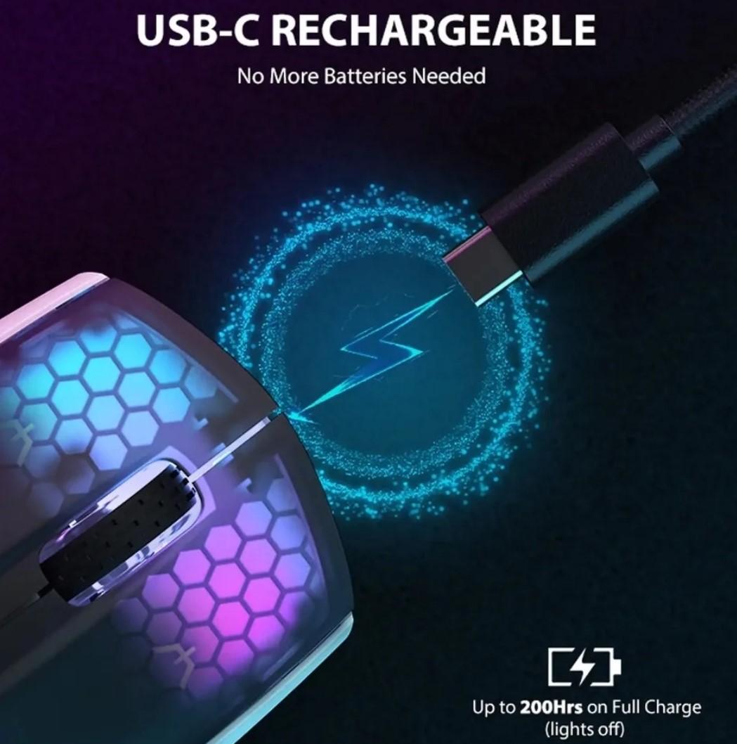 Мышка геймерская аккумуляторная attack shark X5 PixArt PAW3212 Bluetooth/2,4G 4000DPI White (X5-3212W) - фото 8 Мышка геймерская аккумуляторная attack shark X5 PixArt PAW3212 Bluetooth/2,4G 4000DPI White (X5-3212W) - фото 8