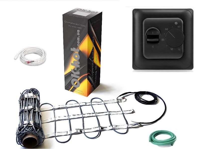 Нагревательный мат двухжильный OK-hot 0,85 м2 с механическим терморегулятором Black
