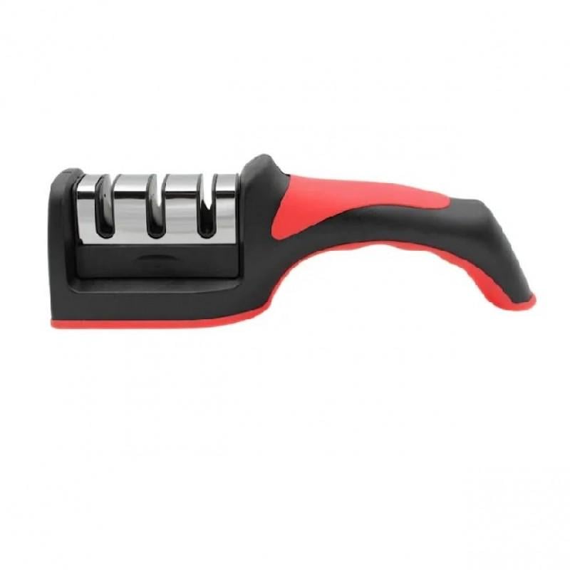 Точилка для ножей ручная Fast Sharpener с трехэтапной системой заточки Black/Red (23523814)