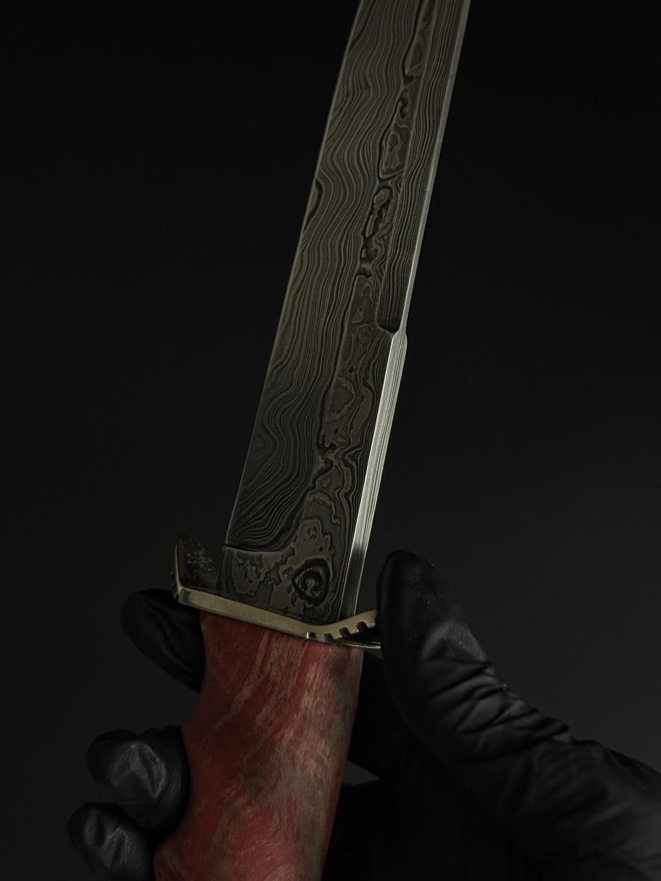 Нож ручной работы сталь дамаск Gorillas BBQ KN201 - фото 10
