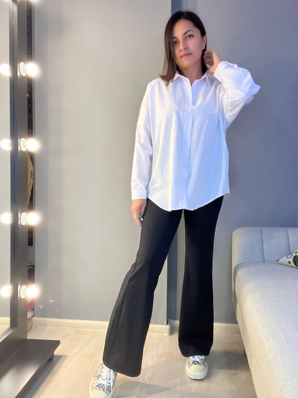 Лосини жіночі INCEBELLI 4188 кльош рубчик широкий пояс L Чорний (1309)