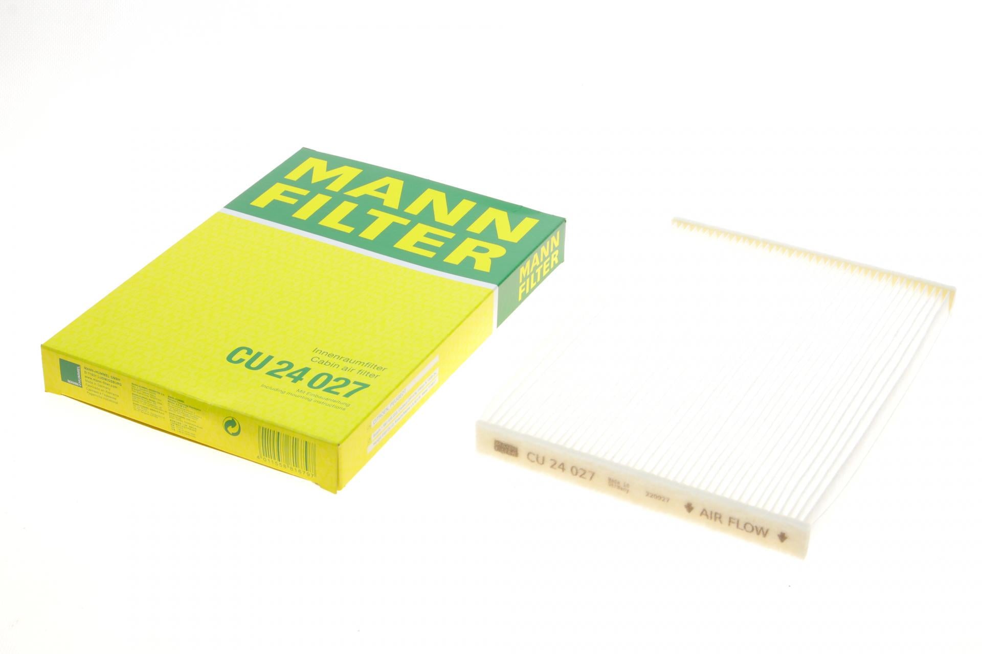 Фильтр салона Mann-Filter для Citroen C-Elysee/Peugeot 301 13- (CU 24 027) Фильтр салона Mann-Filter для Citroen C-Elysee/Peugeot 301 13- (CU 24 027)