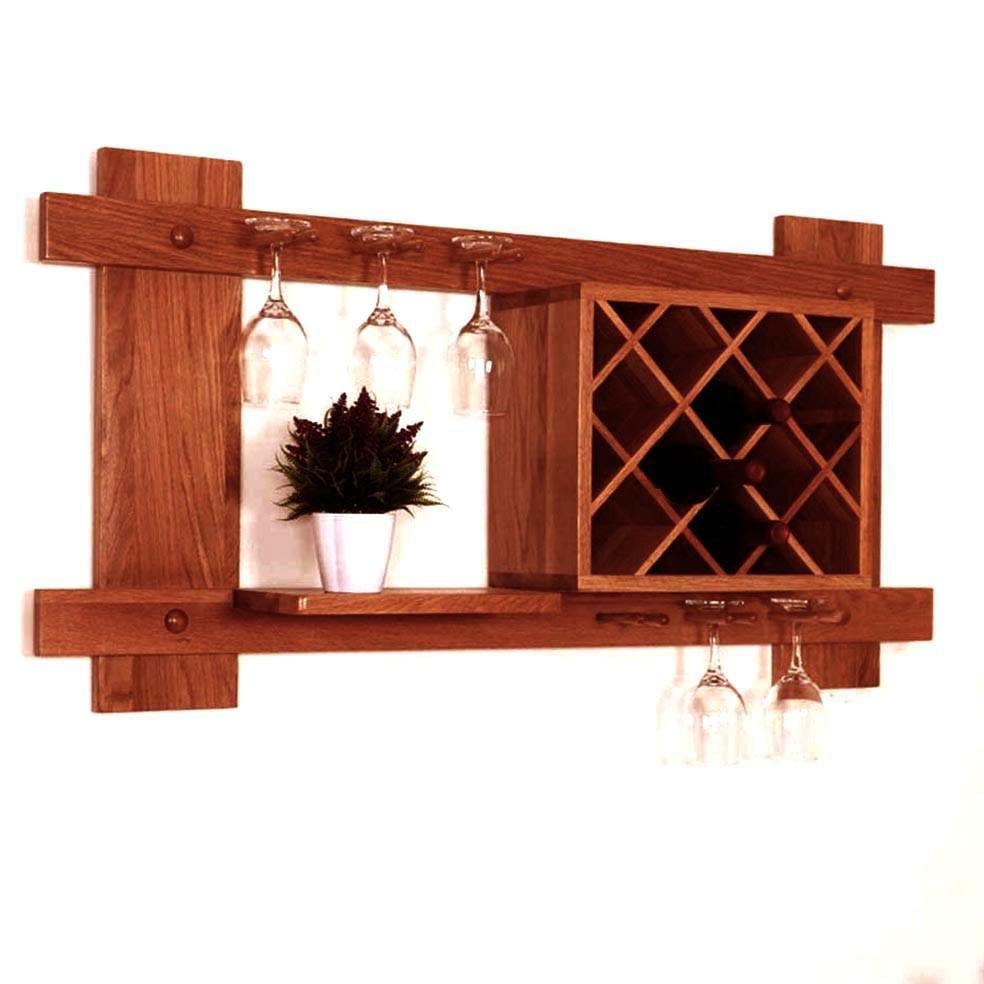 Полка для вина настенная из дерева Майбара Шафран (ПНК-007906)