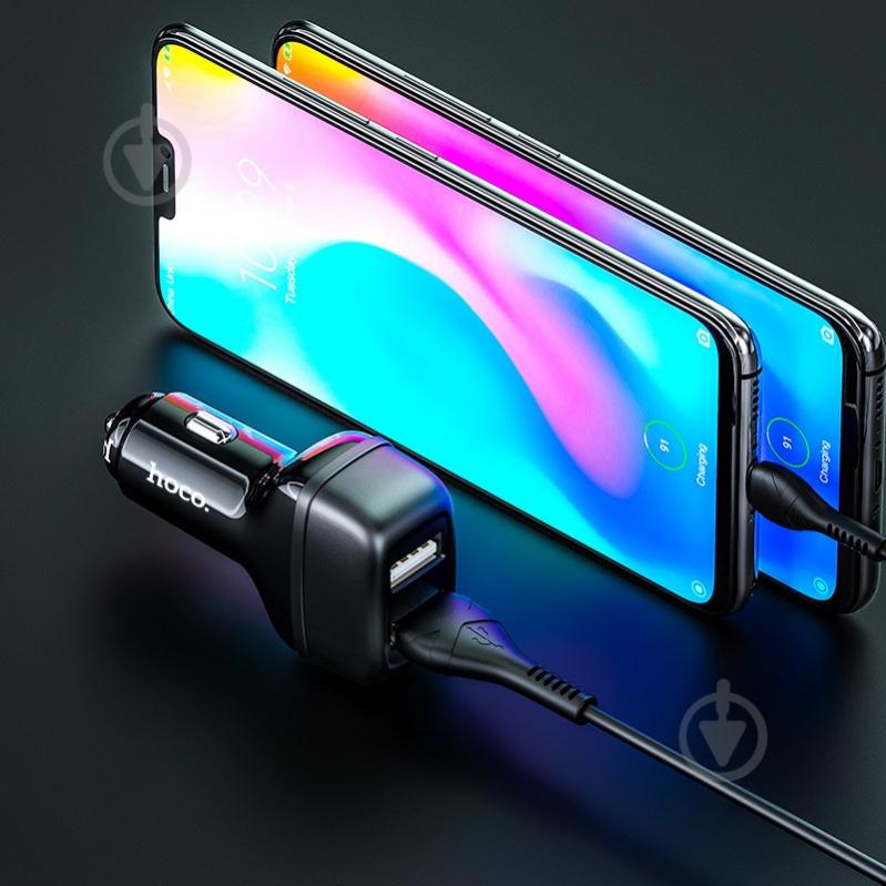 АЗУ Hoco Z36 (2USB/2.4A) + Type-C (Черный) 1068991 - фото 5